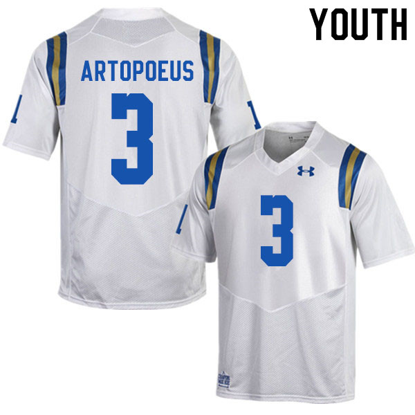 Youth #3 Chase Artopoeus UCLA Bruins College Football Jerseys Sale-White